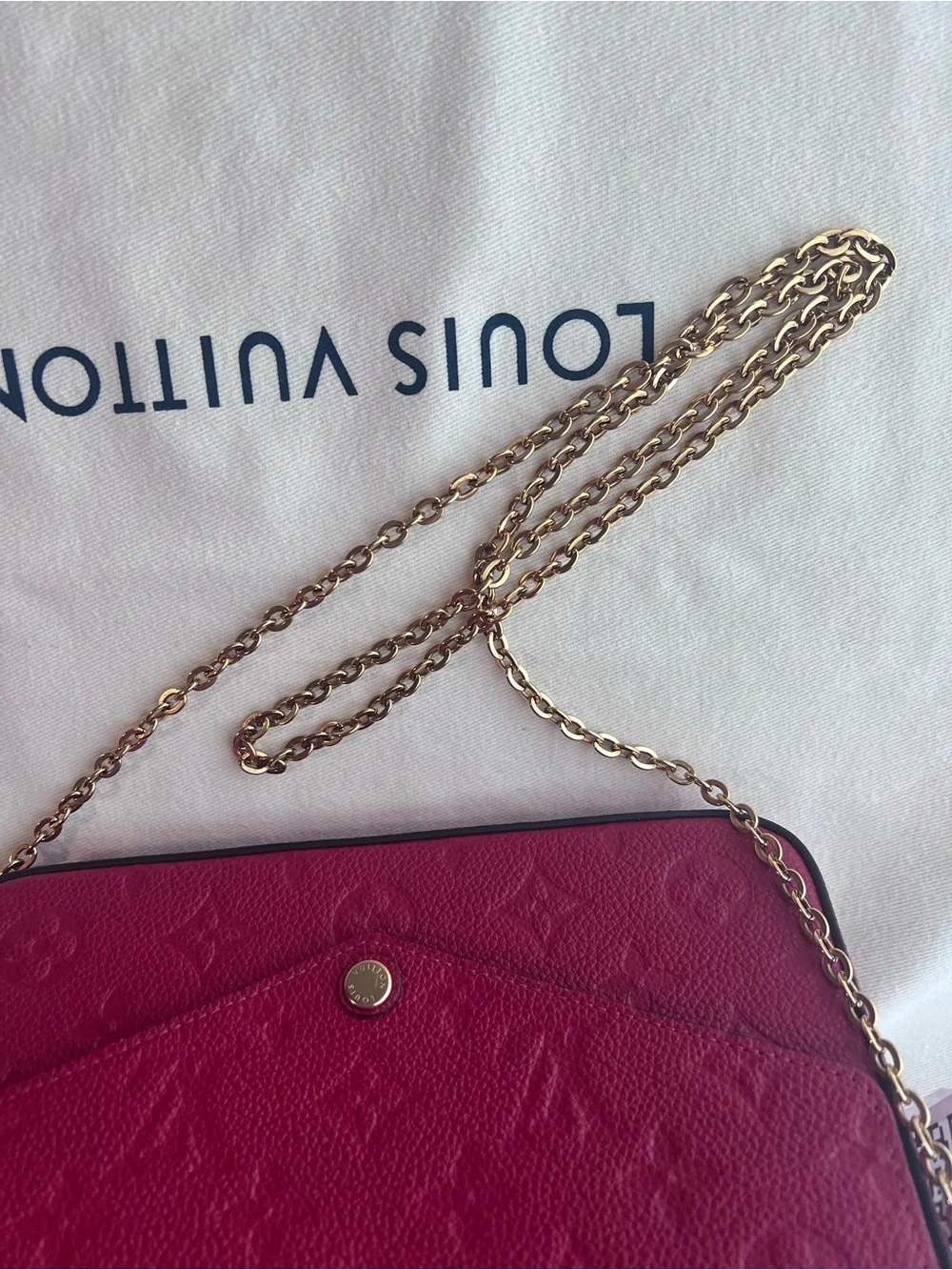 Louis Vuitton Red Felicie Empreint